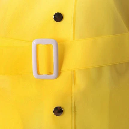 Clear Button-Up Short Raincoat2