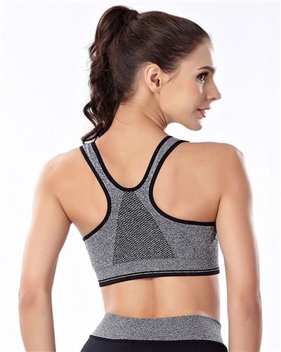 Women Cute Zipper Sports Bra